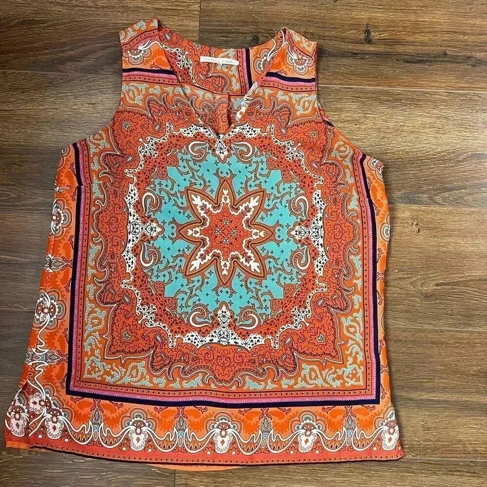 Women's‎ Large Violet + Claire Orange Tank Top Camisole Blouse